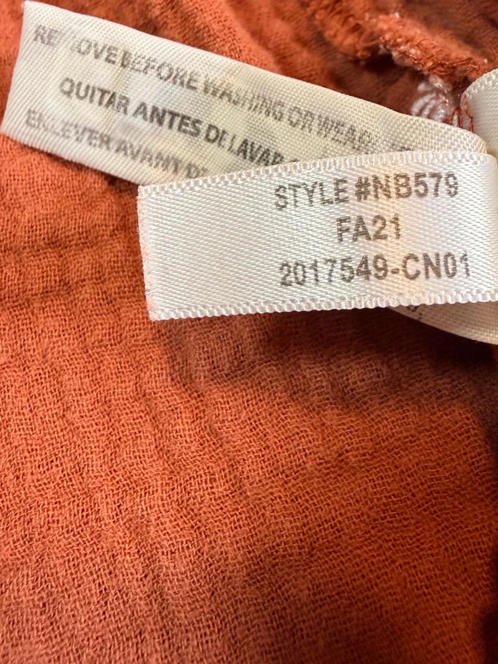 Madewell Embroidered Gauze Peplum Blouse Medium Brown Floral Square Neck - Picture 8 of 8